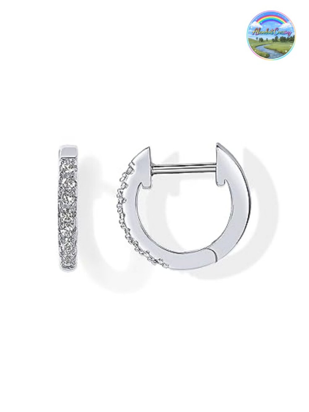 14K Gold Plated Huggie Hoop Earrings Cubic Zirconia Small